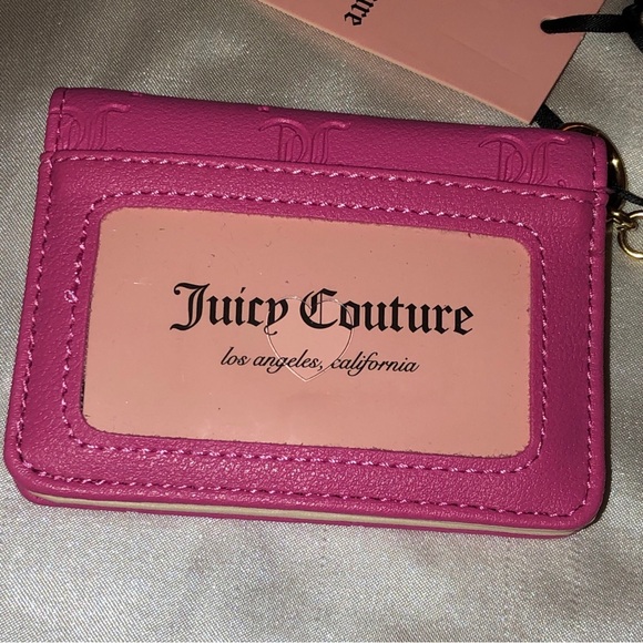 Juicy Couture Juicy Pink Faux Leather Only You And Me Card Case Key Fob NWT - Picture 10 of 16